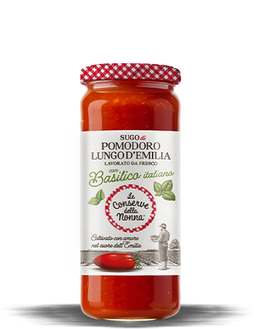 SUGO DI POMODORO LUNGO D'EMILIA CON BASILICO